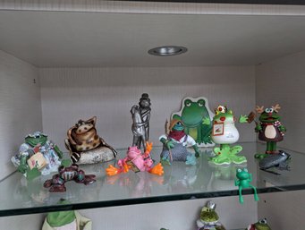 Frog Collection Of 12 Pieces From Upper Shelf