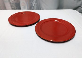 Vintage Pair Of Red Waechtersbach Plates