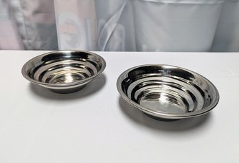 Set Of 2 MCM Stainless Serving Bowls