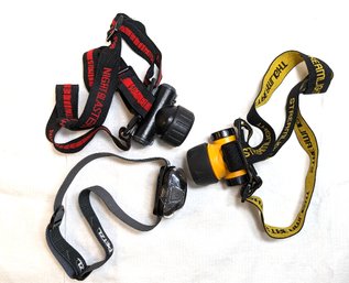 3 Headlamps Streamlight Night Blaster And Petzl