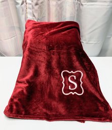 Soft & Cozy Initial 'S' Throw Blanket, Never Used