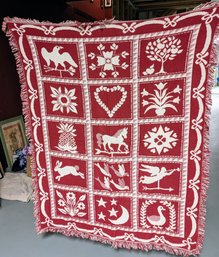 Reversible Holiday Throw Blanket