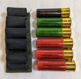 6 Airsoft UTG 'toy' Shotshell Cartridges With Velcro Holder