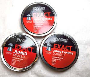 3 New Air Gun Pellets New JSB Jumbo Express 22 Caliber Exact 14.35 Grams 500 Pieces