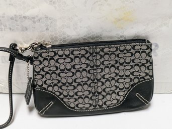 Coach Black Monogram Wristlet