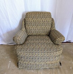 Jessica Charles Yellow & Navy Blue Upholstered Swivel Rocker