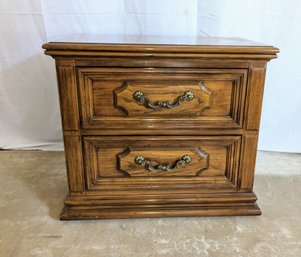 Vintage 2 Drawer Wood Night Stand