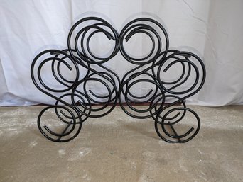 Black Wrought Iron Metal Scroll Design Wine Rack