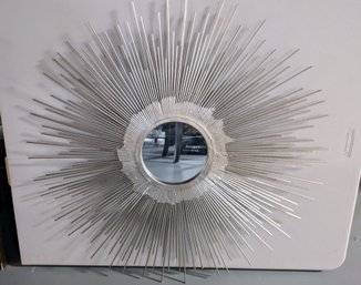 Brushed Silver Burst Mirror