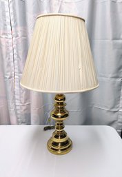 Vintage Brass Lamp With Silk Shade 1 Of 2 - Lamp Shade Seams Need Regluing