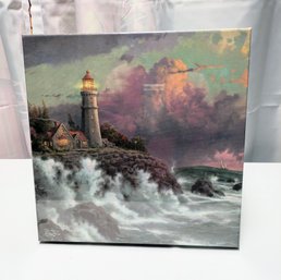 Original COA Attached Thomas Kinkade Studios 'Conquering The Storms' Gallery Wrapped Canvas