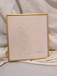 #9. Signed & Numbered Embossed Image Of A Dove Titled Peace