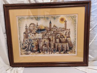 #23. Signed & Numbered Lithograph Titled Jerusalem The Golden By Le Serigraph