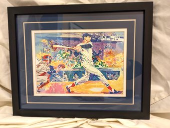 #31. Framed & Matted Print Of Ted Williams By Leroy Neiman