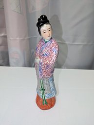 Antique Chinese Woman Porcelain Statue 19th Century