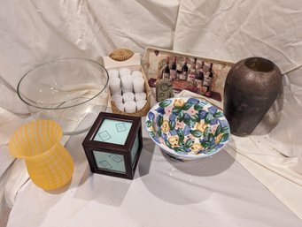 Grouping Of 8 Items Includes A Box Of Candles