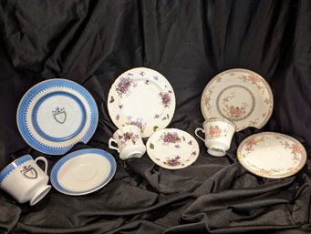 Collection Of Porcelain Tea Cups And Plates