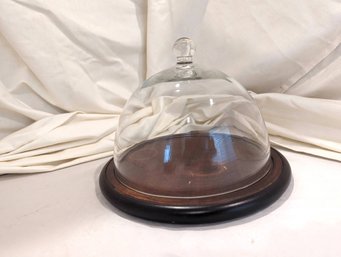 Vintage Glass Bell Jar Serving Tray