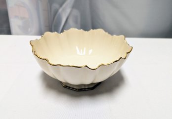 Lenox Symphony Pedestal Bowl Sculptured Porcelain Gold Trim