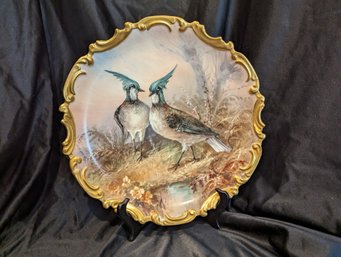 Large Hand Painted Limoges Plate Signed Dubois