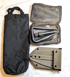 Military Folding Shovel With Soft And Hard Case In Velcro Bag