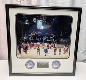 1994 Official Autographed Signed New York Rangers, Stanley Cup Champions Framed Photograph