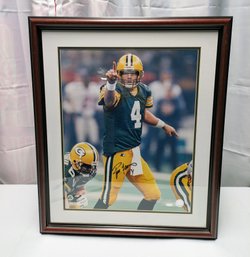 Authentic, Framed Autographed Signed Packers, Brett Favr Photograph