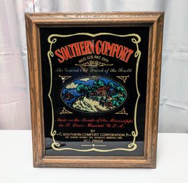Vintage MCM Southern Comfort Whiskey Bar Pub Reverse Glass Sign