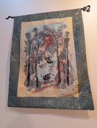 Singed Painted Fabric Tapestry By H. Berry 2004