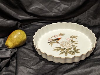 Porcelain Dish With Flowers And A Bird