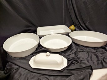 Collection 5 White Ceramic Cerving Ware Pieces