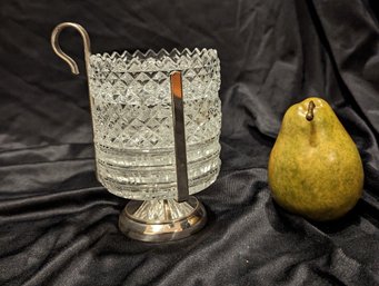 Collection Of 5 Glass Coasters And A Silver Plate Caddy