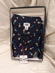 New In Box HB Short Sleeve Pineapple Button Up Shirt Size 3XL