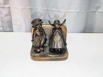 1930's Brass Dutch Boy & Girl Bookend