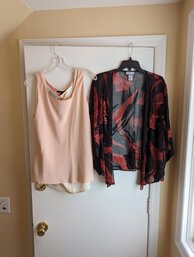 #14. Grouping Of Two Tank Top Shirts And A Silk Cover