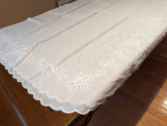 #5. Two Matching Embroidered Floral Table Cloths
