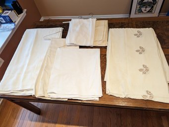 #8 Collection Of Six Table Cloths In Various Sizes