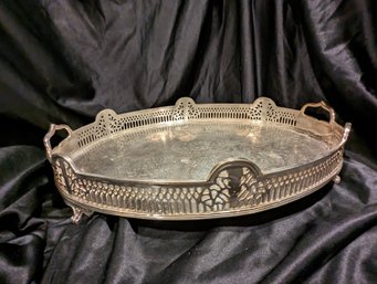 Decorative Footed Silver Plated Tray