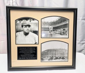 Vintage NY Yankee Stadium 'The House That Ruth Built' Framed 1923 Photo Collage.