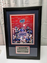Framed NY Giants Superbowl XLII Champions Against N.E. Patriots Limited Edition Picture -9/5000