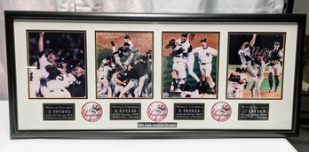 Framed New York Yankees Dynasty World Champs 1996, 98, 99  & 2000 Photo Collage