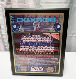 2007 NFL Authenticated & Numbered New York Giants 2007 Super Bowl XLII (42) Champions Plaque