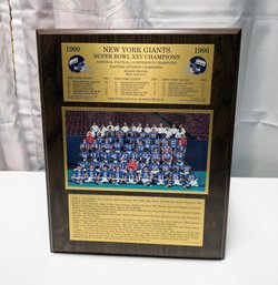 1990 New York Giants Super Bowl XXV Champions Plaque