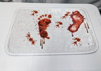 Halloween Bloody Foot Print Mat