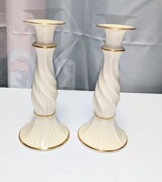 Pair Of Lenox Richmond 8'H Candle Stick Holders
