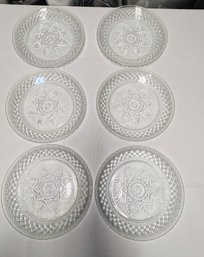 Set Of 6 France Arcoroc Cut Crystal Dishes
