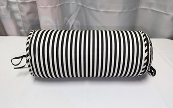Black & White Striped Fabric Bolster Pillow