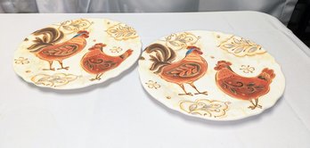 Pari Of Pier 1 'Gallo' Rooster Dishes