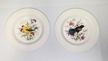 2 Royal Couldon, England, Porcelain Bird Design Dishes