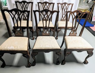 Set Of 8 Vintage Drexel Dining Room Chairs With Claw Feet